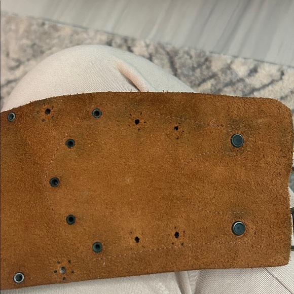 Arden B Brown Leather Belt with Gold Studs - Picture 11 of 12